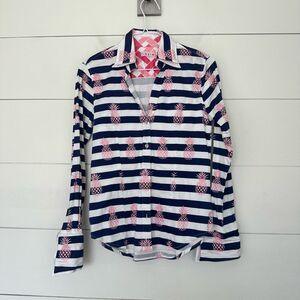 Tizzie Women’s Small Pineapple Striped Blouse